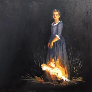 Retrato de una mujer en llamas - Óleo sobre tabla