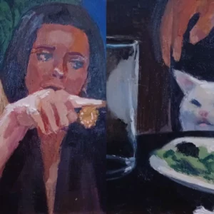 Lady shouting at cat